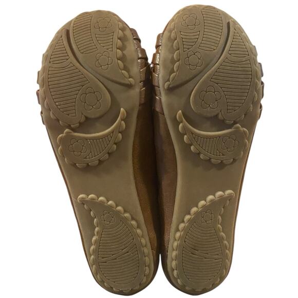 Pop Nelly Womens Ballet Flats 6.5 Brown Faux Leather Closed Toe Slip On Shoes - Picture 7 of 9